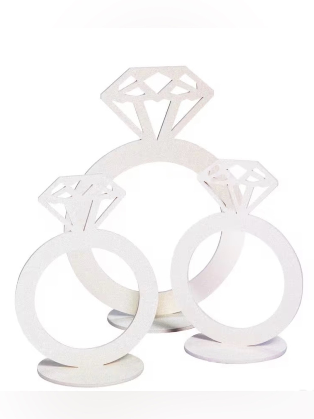 NWT Diamond Ring Foam Tabletop Centerpiece Set - 3 pieces
